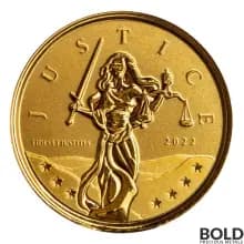 2022 Gibraltar Lady Justice Gold 1/10 oz BU