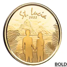 2022 Gold 1 oz St. Lucia: Romantic Couple BU