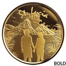 2022 Gold 1 oz St. Lucia: Romantic Couple BU