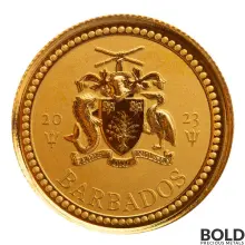 2023 Gold 1/10 oz Barbados Trident Coin