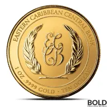 2023 1 oz EC8 St Kitts & Nevis Conch Shell Gold Coin (BU)