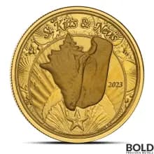 2023 1 oz EC8 St Kitts & Nevis Conch Shell Gold Coin (BU)