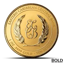 2023 1 oz EC8 St Kitts & Nevis Conch Shell Gold Proof Coin (Colored)