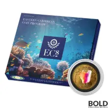 2023 1 oz EC8 St Kitts & Nevis Conch Shell Gold Proof Coin (Colored)