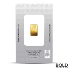 1 Gram Holy Land Mint Dove of Peace Gold Bar