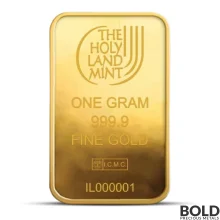 1 Gram Holy Land Mint Dove of Peace Gold Bar