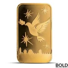 1 Gram Holy Land Mint Dove of Peace Gold Bar