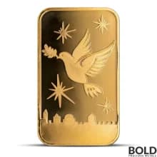 1 oz Holy Land Mint Dove of Peace Gold Bar