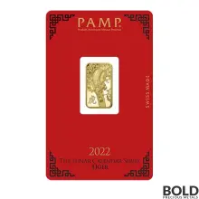 2022 PAMP 5 gram Lunar Tiger Gold Bar