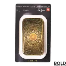 Argor-Heraeus Gold Kinebar 50 Gram Bar (In Assay)