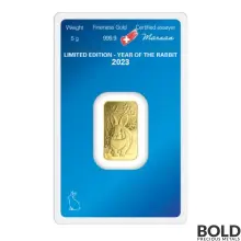 2023 Argor-Heraeus Gold Lunar Year of the Rabbit 5 Gram Bar (In Assay)
