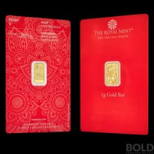 Royal Mint Henna Britannia Gold Bar - 1 Gram