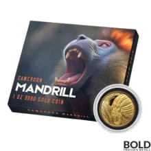 2022 Gold 1 oz Cameroon Mandrill Monkey Coin BU
