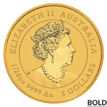 2022 Australia Perth Lunar Year of the Tiger 1/20 oz Gold BU