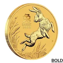 2023 Gold 1/4 oz Perth Lunar Year of the Rabbit BU