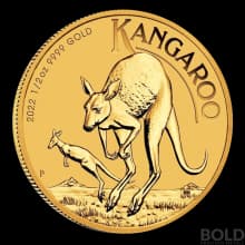2022 Australian Perth Kangaroo 1/2 oz Gold BU