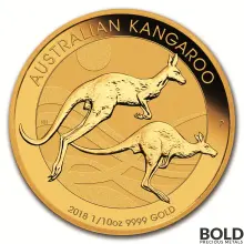 2018 Gold Australian Perth Kangaroo - 1/10 oz