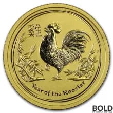 2017 Gold Australia Lunar Rooster - 1/10 oz