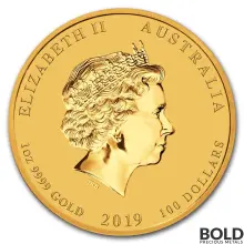 2019 Gold Australia Lunar Pig - 1 oz