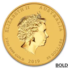 2019 Gold Australia Lunar Pig - 1/2 oz