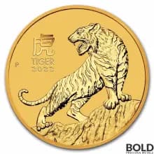 2022 Australia Perth Lunar Year of the Tiger 1 oz Gold BU