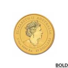 2022 Australia Perth Lunar Year of the Tiger 1/4 oz Gold BU