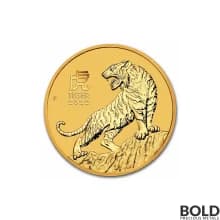 2022 Australia Perth Lunar Year of the Tiger 1/4 oz Gold BU