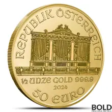 2024 1/2 oz Austrian Philharmonic Gold Coin (BU)
