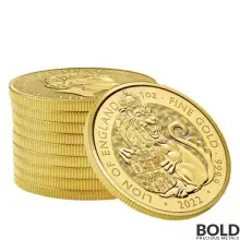 2022 Britain Tudor's Beasts Lion 1 oz Gold BU Coin