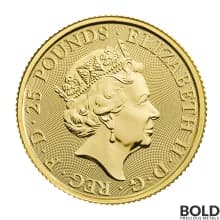 2021 Britain Queen's Beasts Greyhound of Richmond 1/4 oz Gold BU