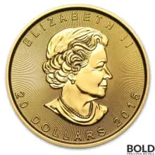 2015 Gold Canada Maple Leaf - 1/2 oz