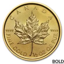 2019 Gold Canadian Maple Leaf - 1/2 oz