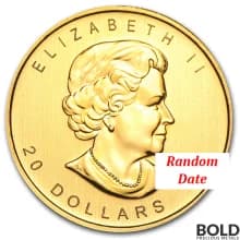 Gold Canada Maple Leaf *Random Date* - 1/2 oz