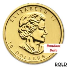 Gold Canada Maple Leaf *Random Date* - 1/4 oz