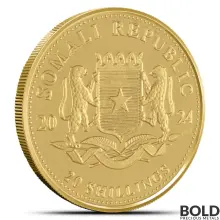 2024 1/2 Gram Somalia Elephant Gold Coin (BU)