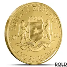 2024 1 oz Somalia Elephant Gold Coin (BU)