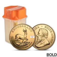 1 oz South African Gold Krugerrand Tube (10 Coins, Random Year)