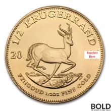 1/2 oz South African Krugerrand Gold Coin (Random Year)
