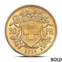 Swiss 20 Franc Gold Coin (Mixed Design)