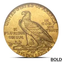 $2.50 Indian Quarter Gold Eagle Coin (MS62, NGC or PCGS, Random)