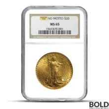 $20 Saint Gaudens Gold Coin (MS65, NGC or PCGS)