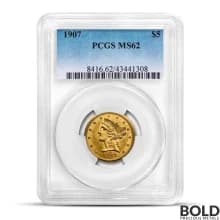 $5 Liberty Gold Half Eagle Coin (MS62, NGC or PCGS)