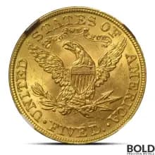 $5 Liberty Gold Half Eagle Coin (MS63, NGC or PCGS, Random)