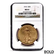 $20 Saint Gaudens Gold Coin (MS61, NGC or PCGS)