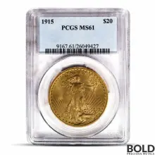 $20 Saint Gaudens Gold Coin (MS61, NGC or PCGS)