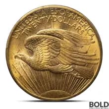 1908 $20 St Gaudens "No Motto" Gold Coin (MS62, NGC or PCGS)
