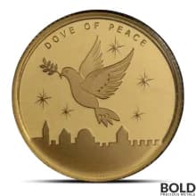 2024 1/10 oz Holy Land Mint Dove of Peace Gold Round