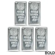 1 Kilo Nadir Silver Bar (Lot of 5)