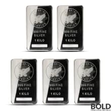 1 Kilo Sunshine Silver Bar - Lot of 5