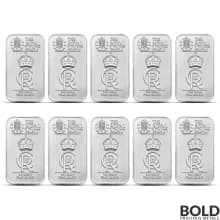 1 oz Great Britain Royal Celebration Silver Bar - Lot of 10 (Plastic Vacuum Sealed)